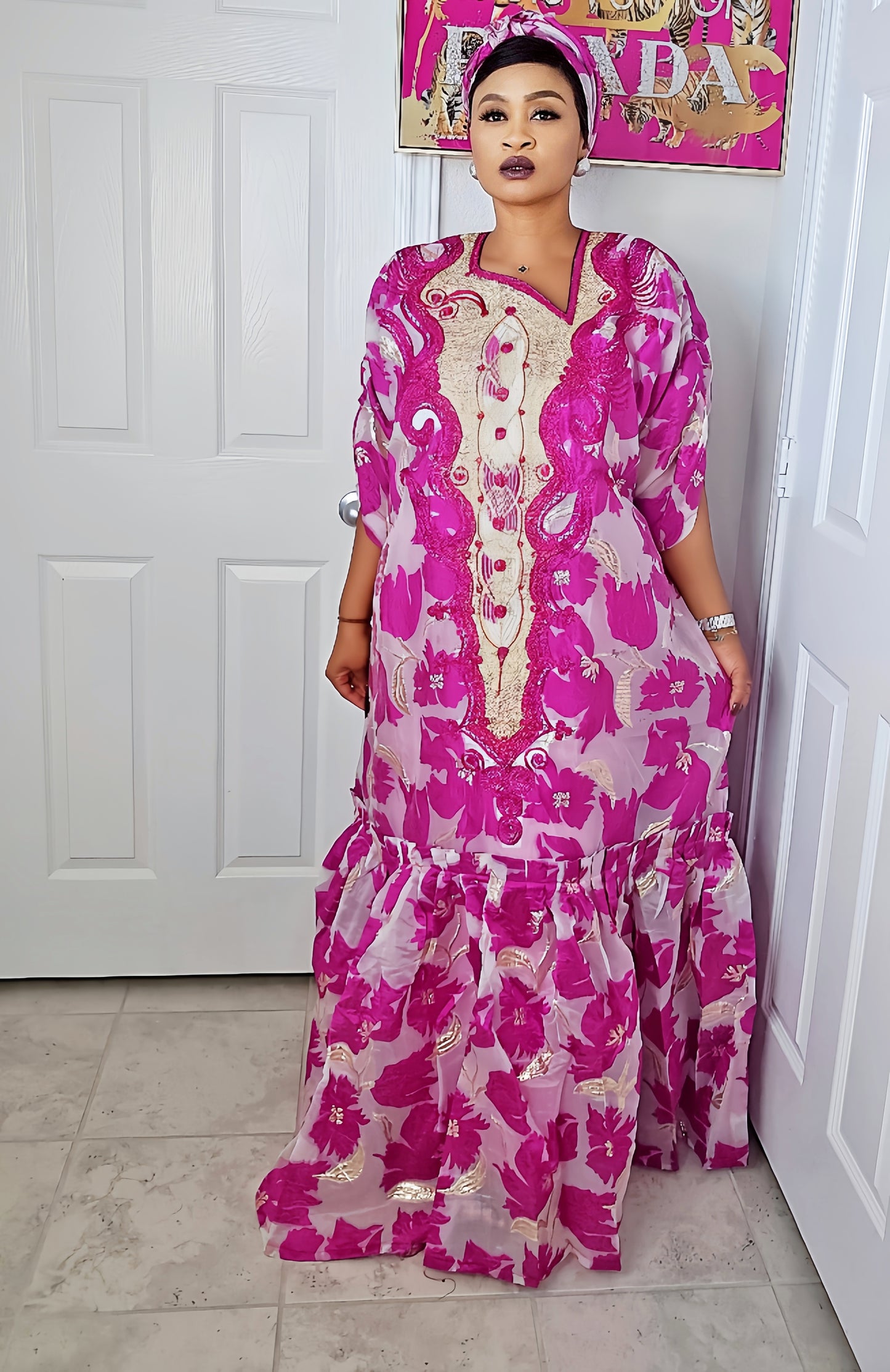 Golden Luxe Brocade Bubu