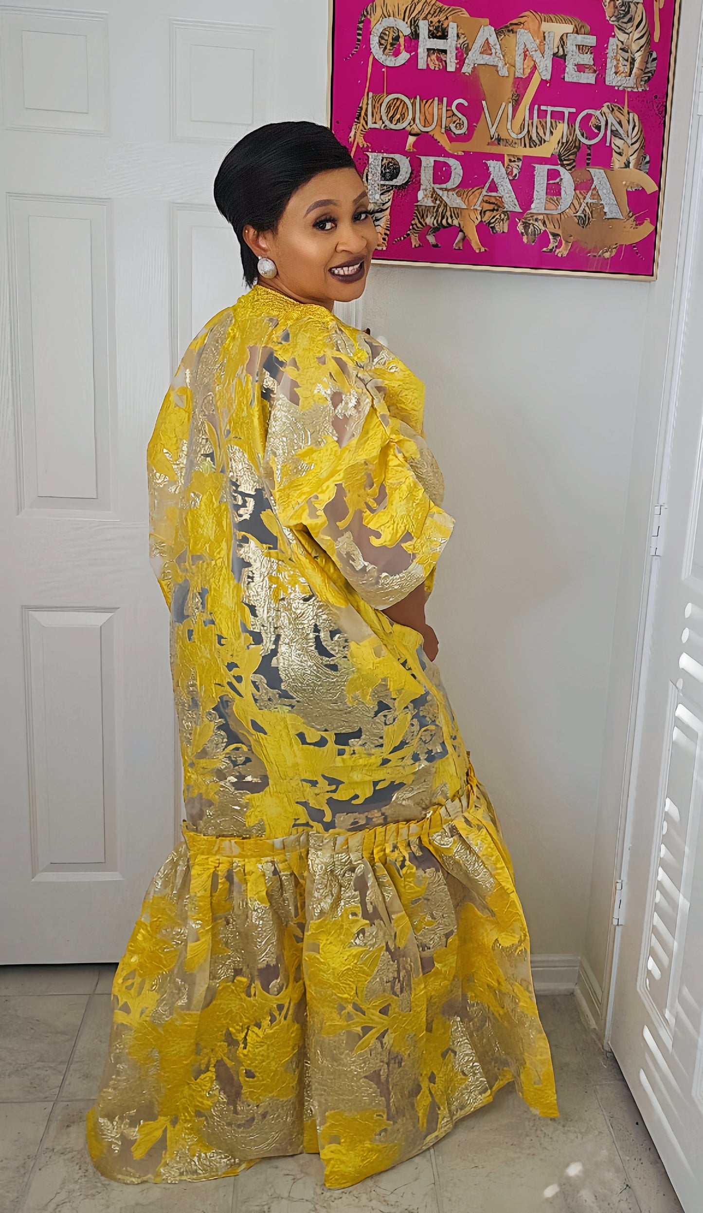 Golden Luxe Brocade Bubu