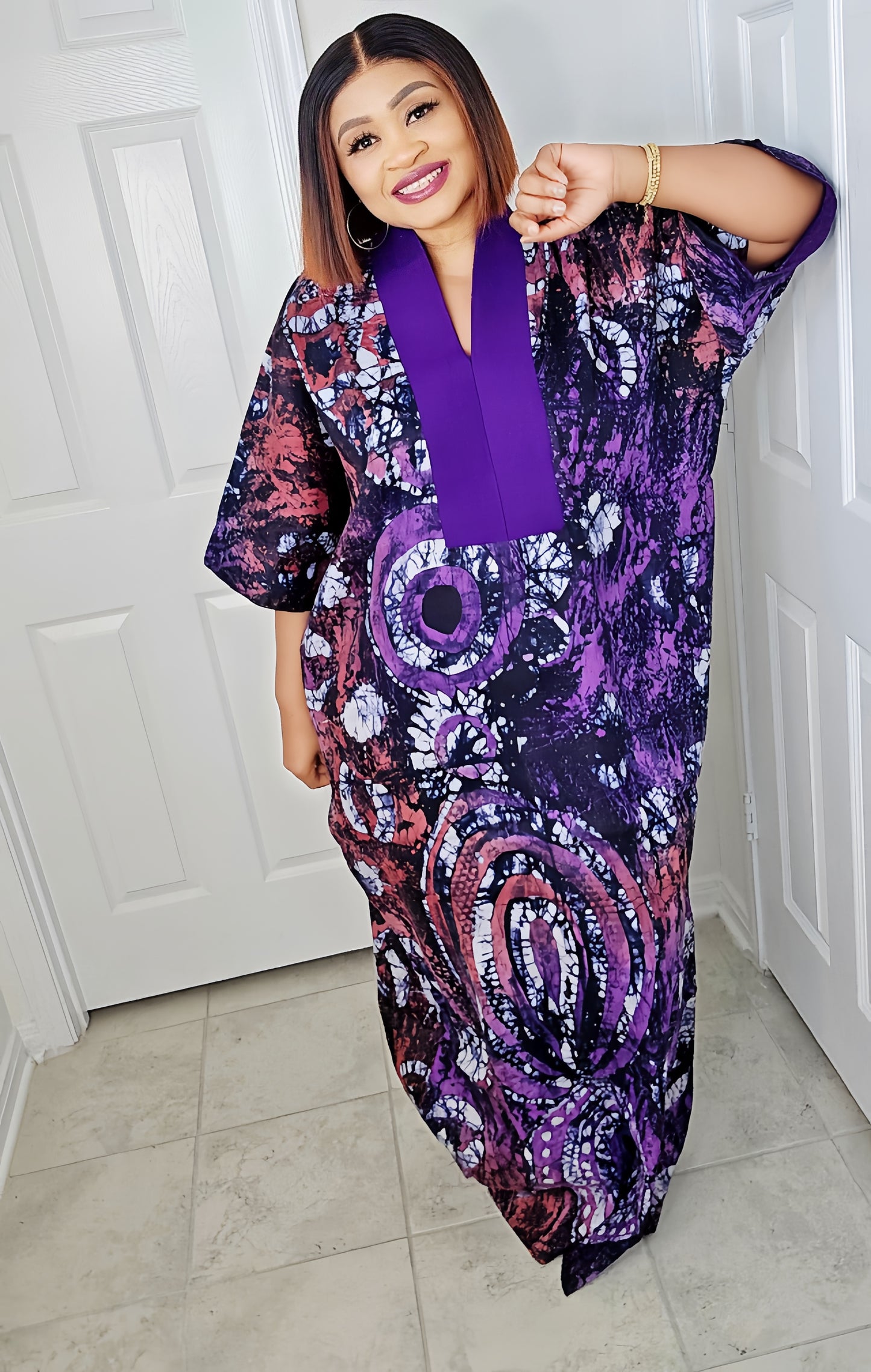 TARI BUBU – Aso-Oke Embroidered Bubu Boubou Kaftan Style with Matching Scarf