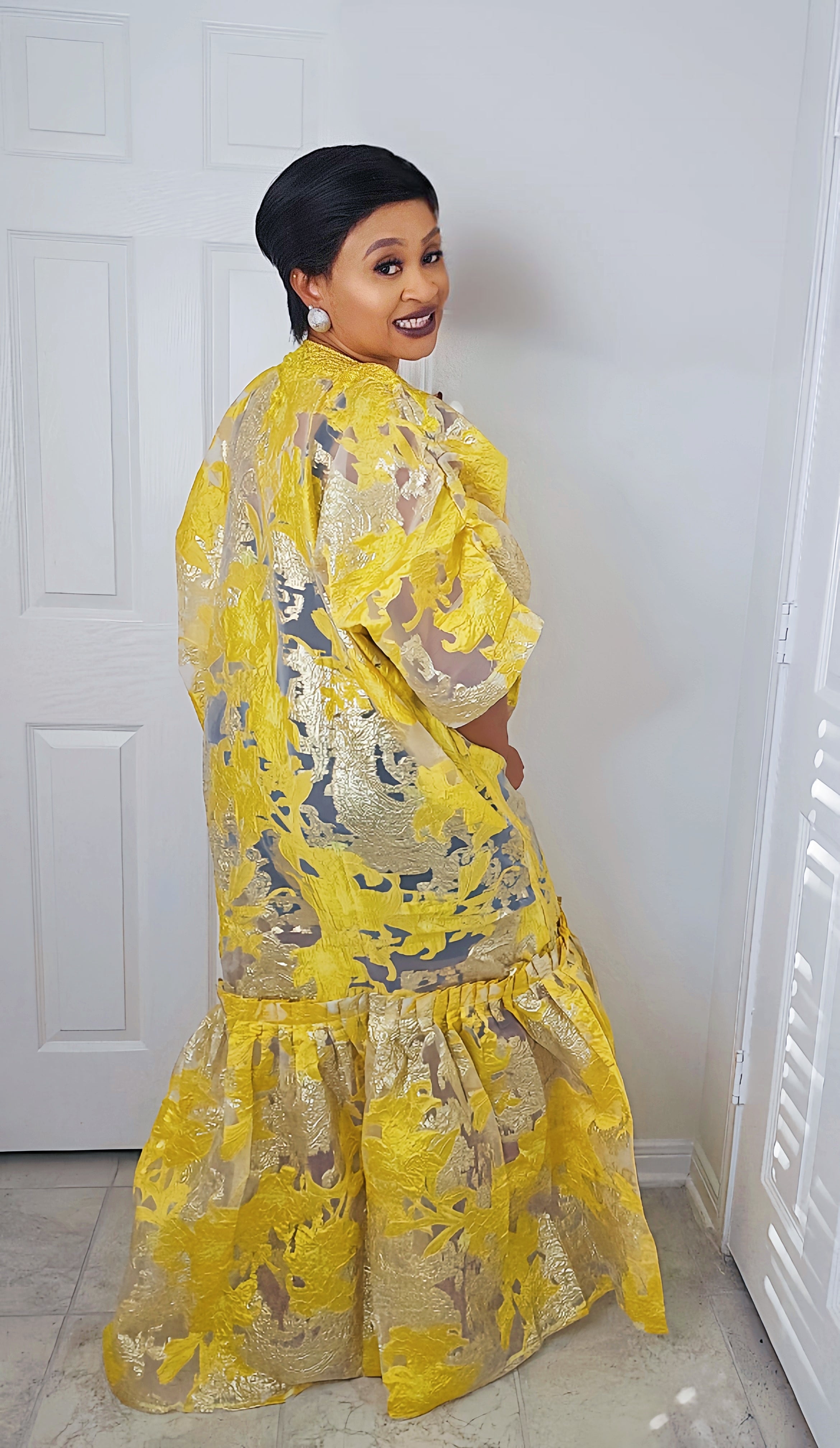 Golden Luxe Brocade Bubu