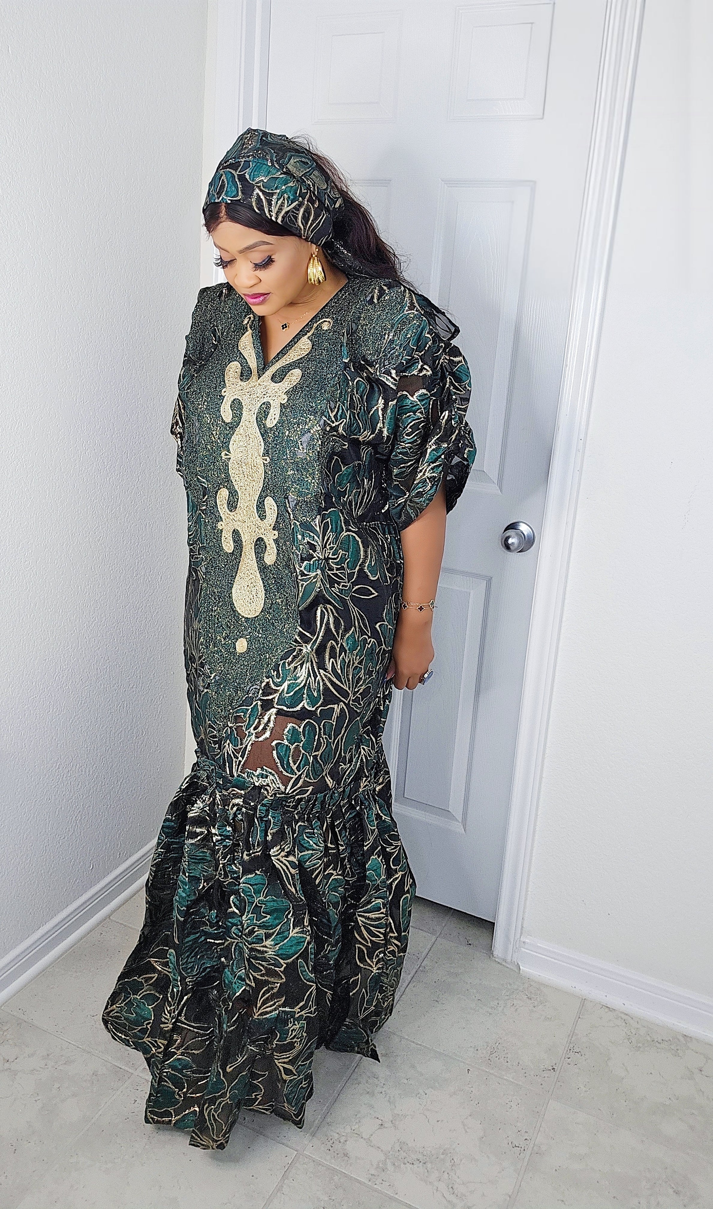 Golden Luxe Brocade Bubu