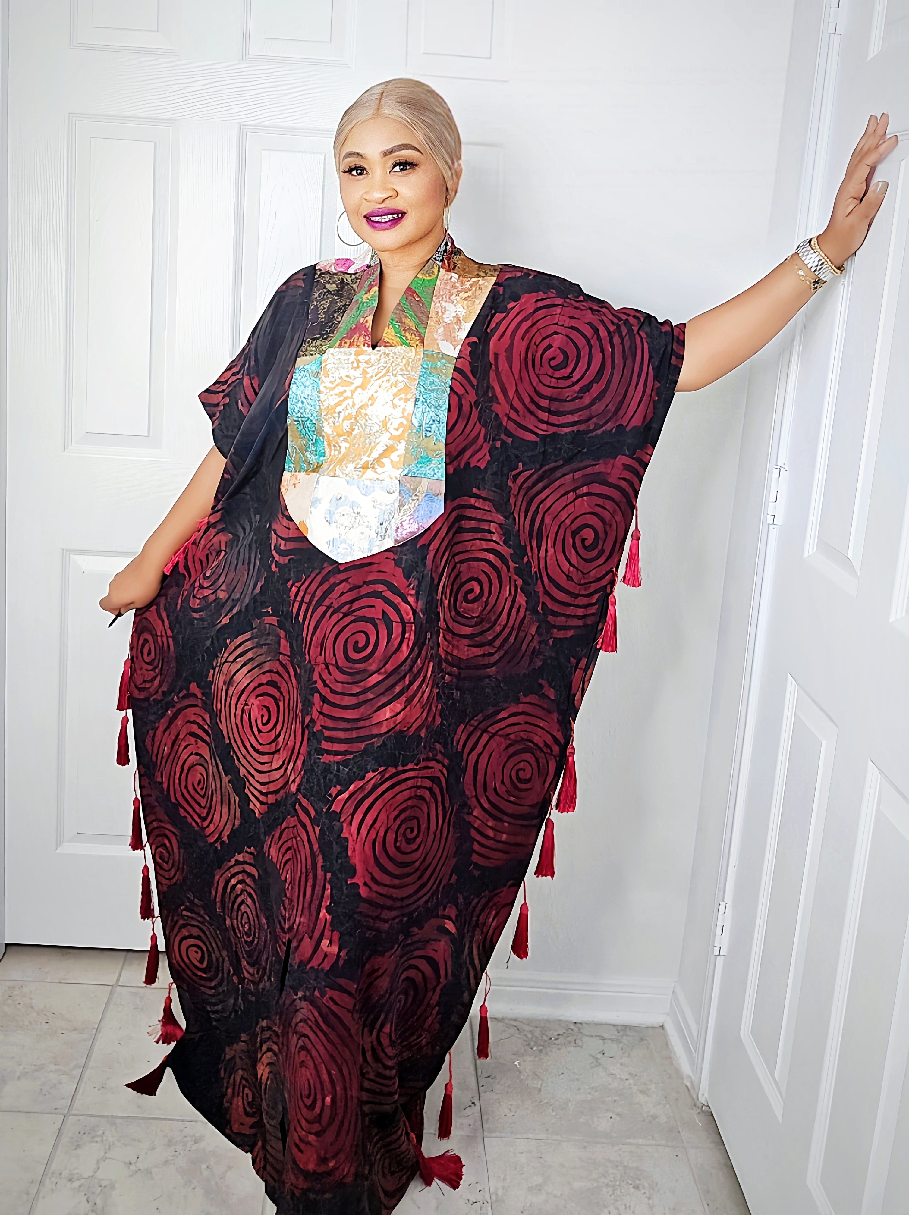 Luna Adire Chiffon Bubu Kaftan