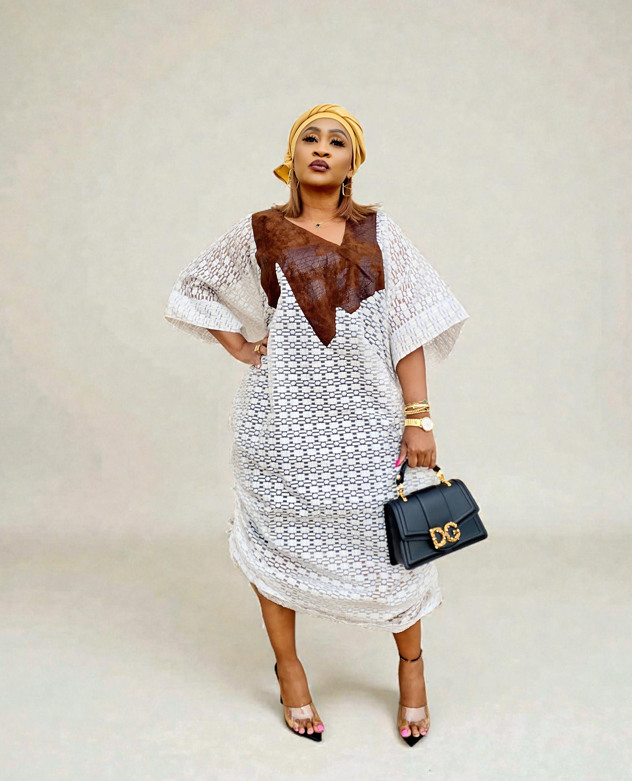 ADUN LEATHER-TRIM LACE BUBU