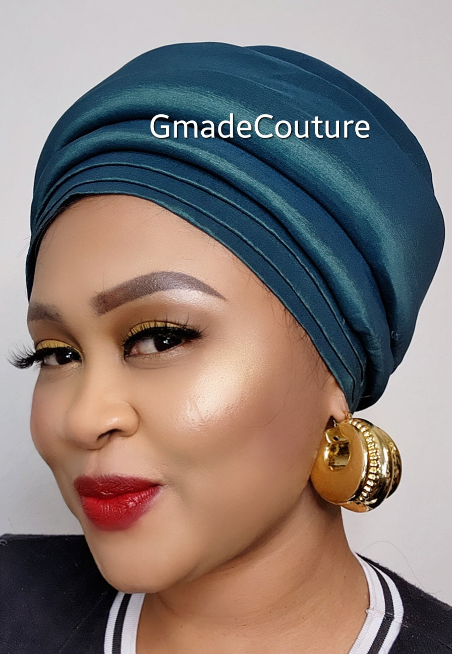 AVA TAFFETA PRE-TIED TURBAN CAP 2( LUXURY)