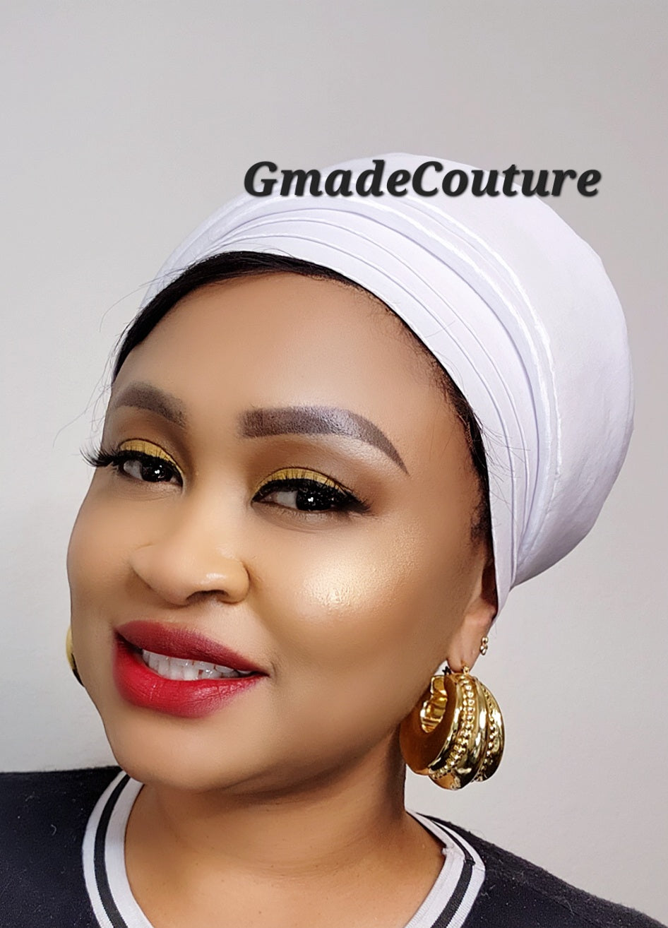 AVA TAFFETA PRE-TIED TURBAN CAP( LUXURY)