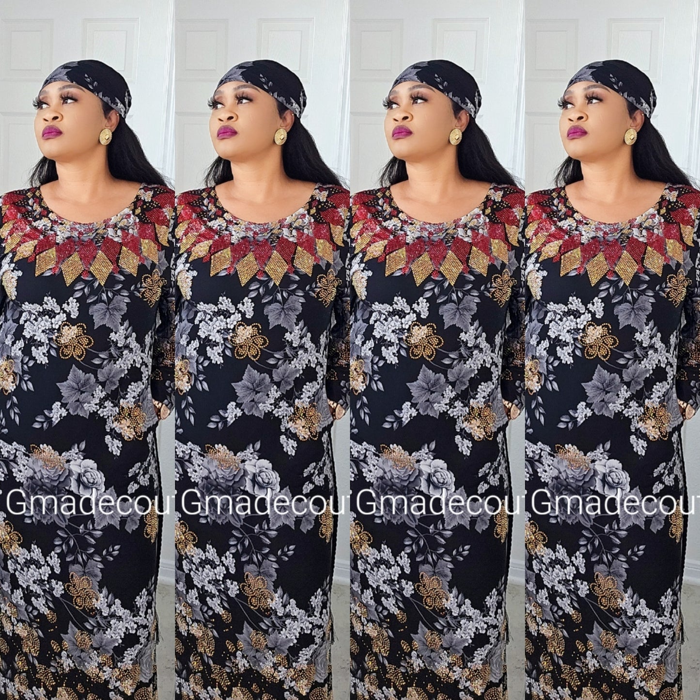 Bimbs Million stones kaftan with Blinged sleeve