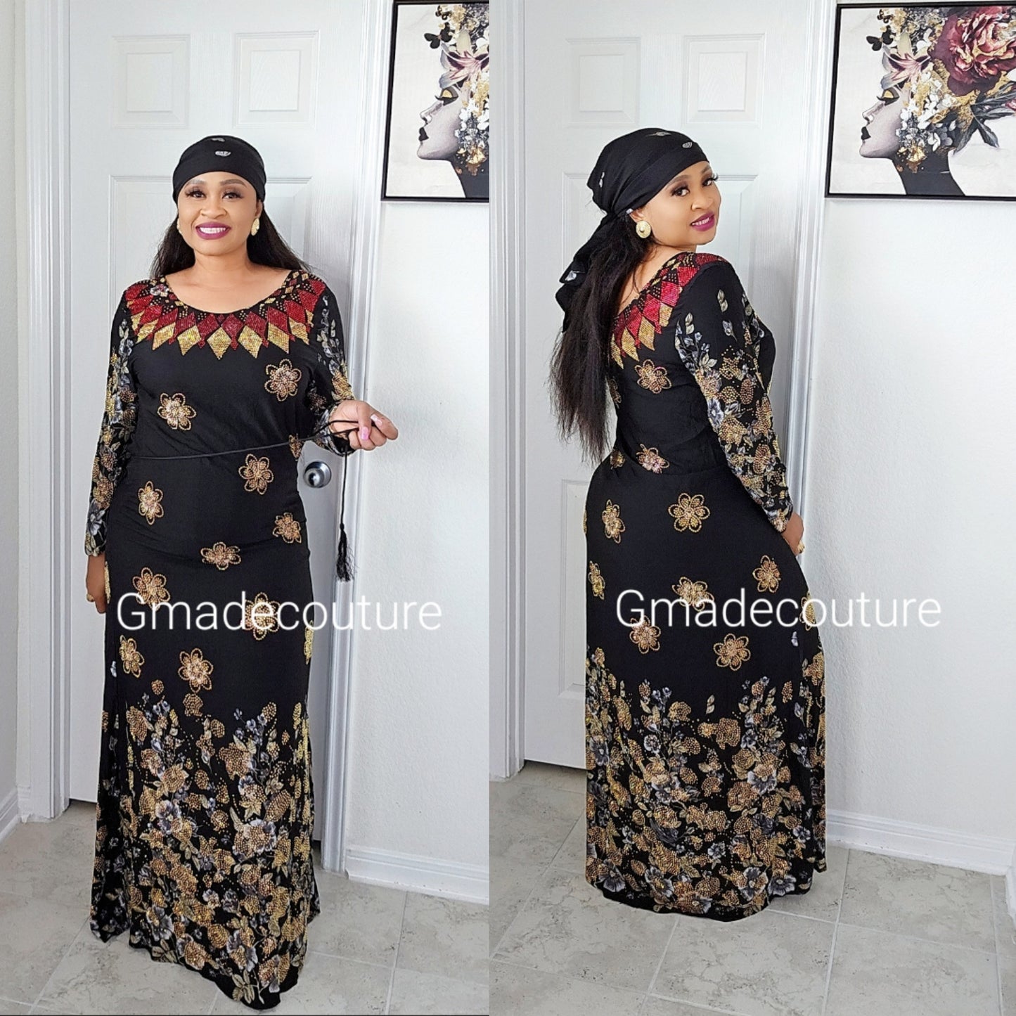 Bimbs Million stones kaftan with Blinged sleeves