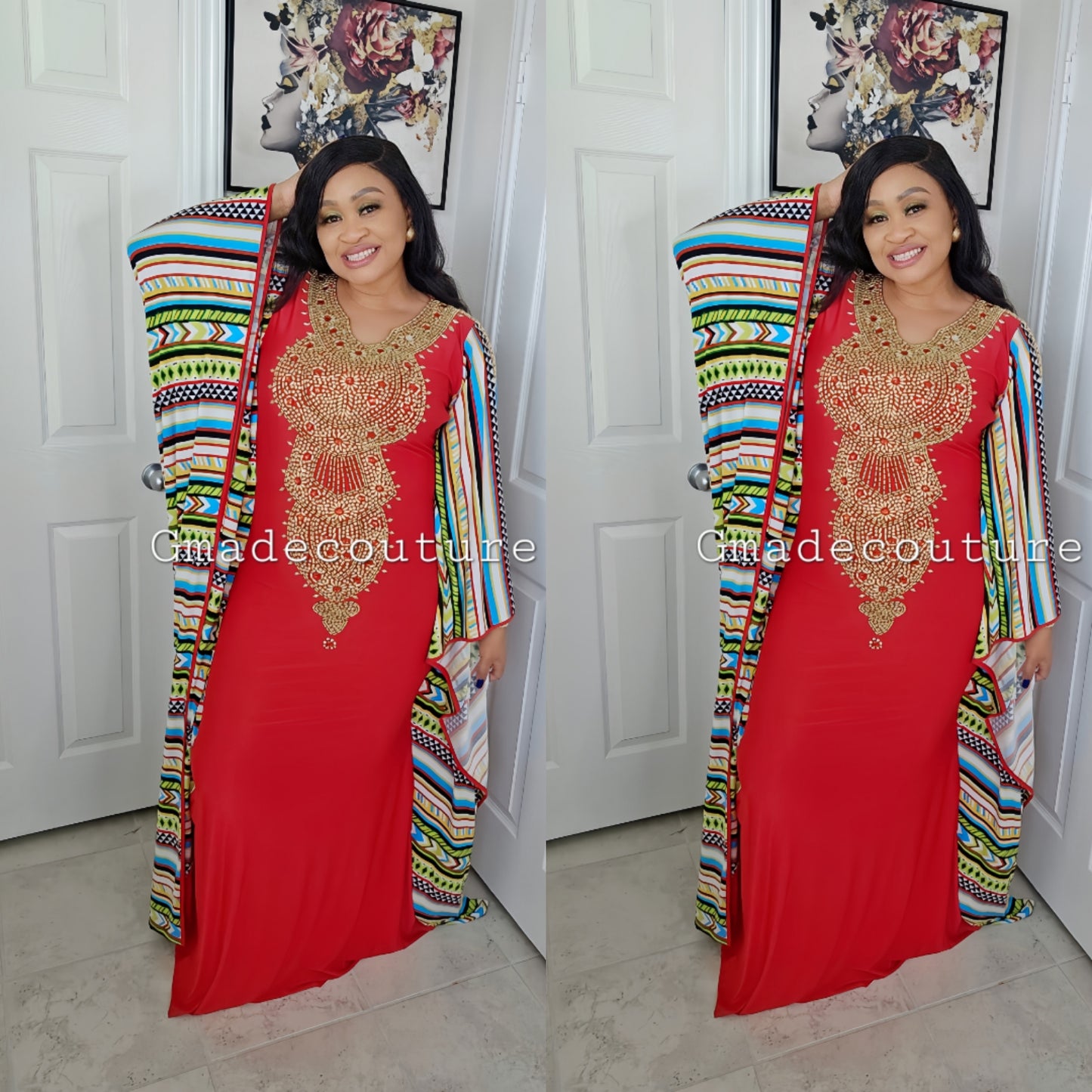 Bella Butterfly beaded kaftan Abaya