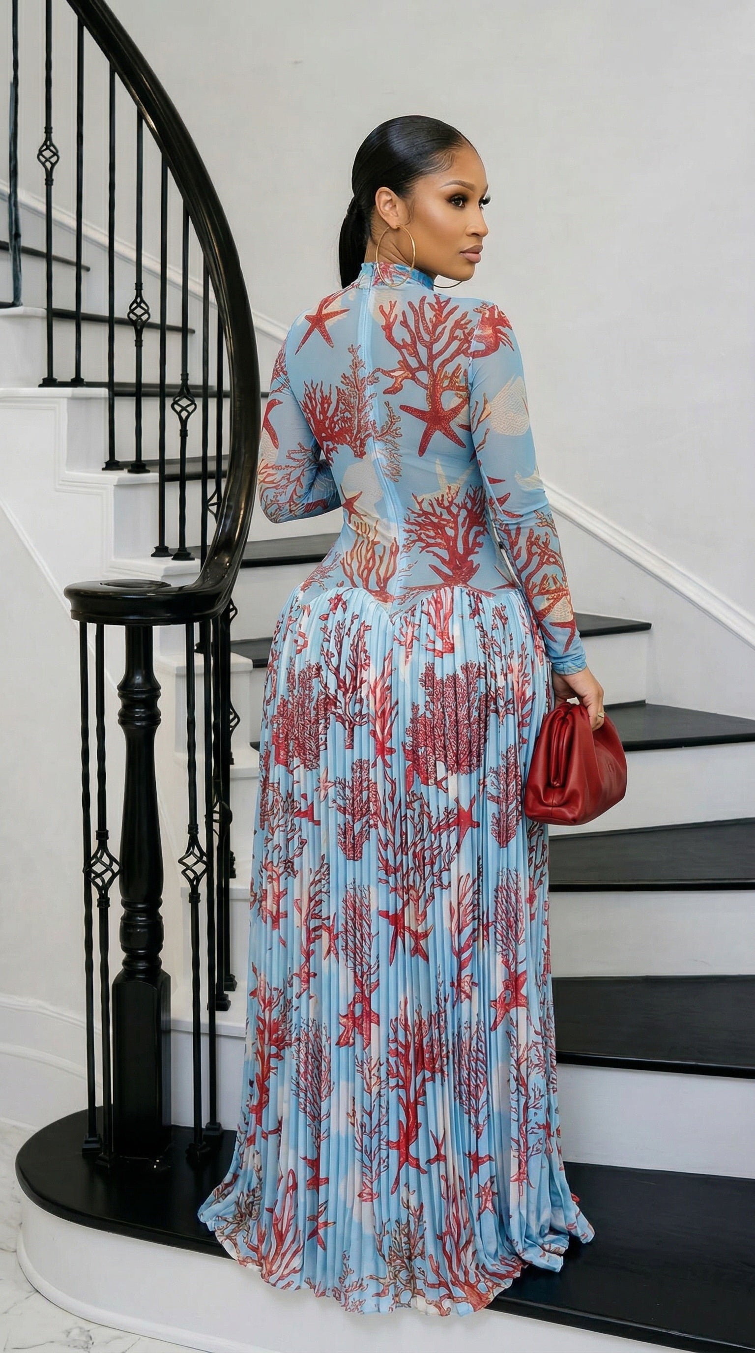 EVARA SCULPT PLEATED DRESS