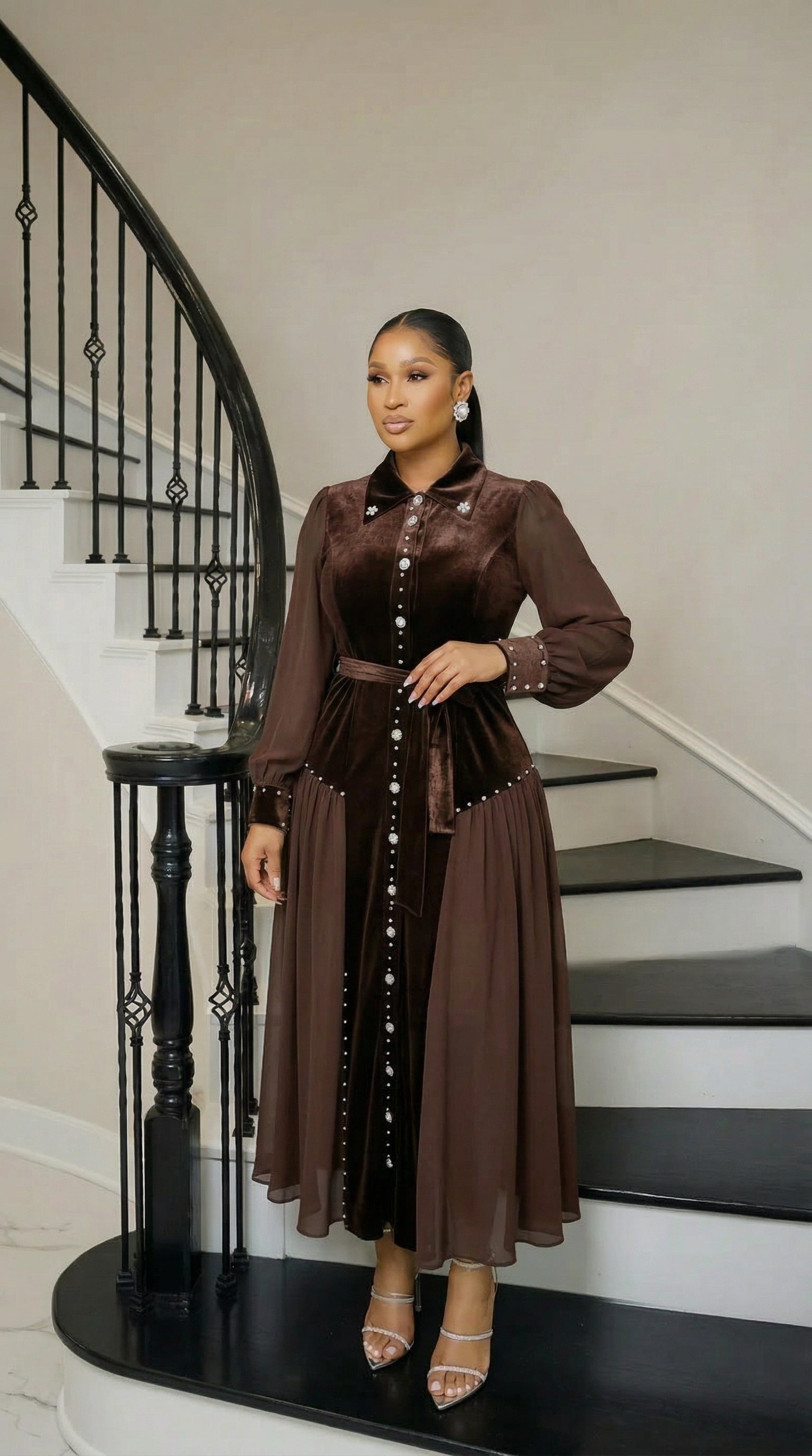 Imole Royale Dress brown