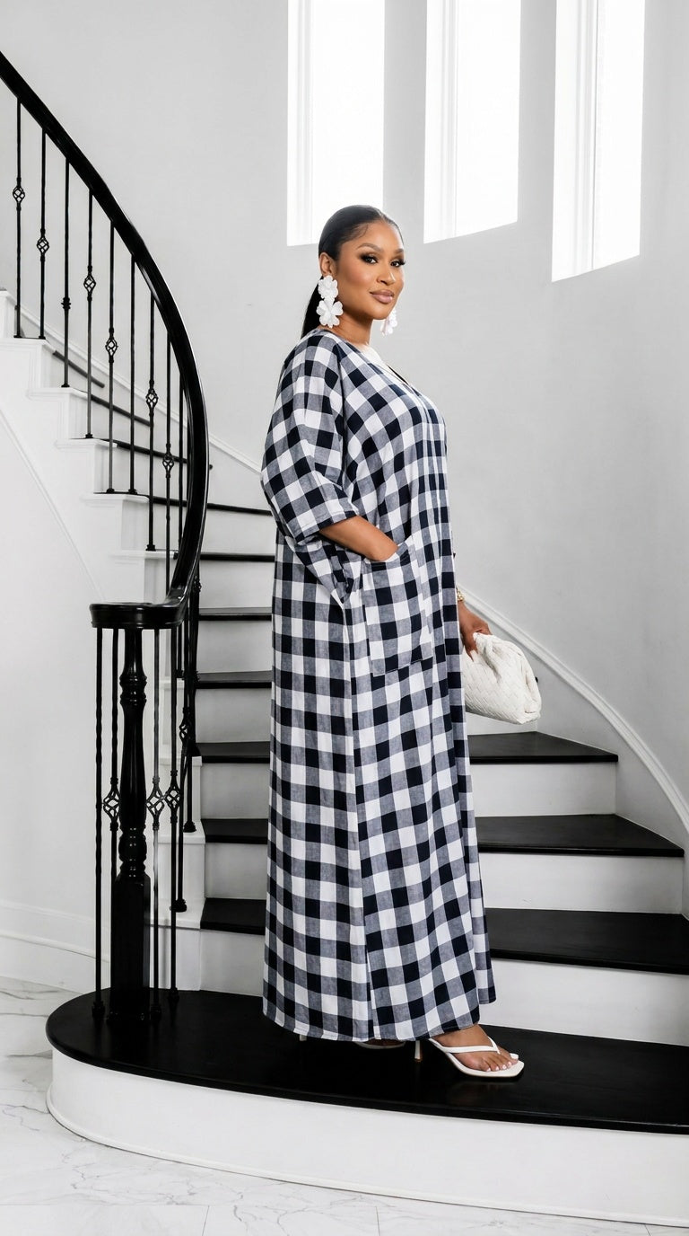 Heritage Luxe Gingham Bubu – Pebble