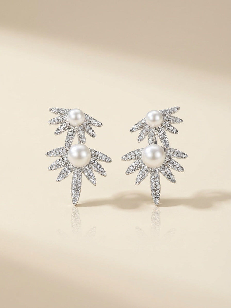 Pearl Starburst Statement Earrings