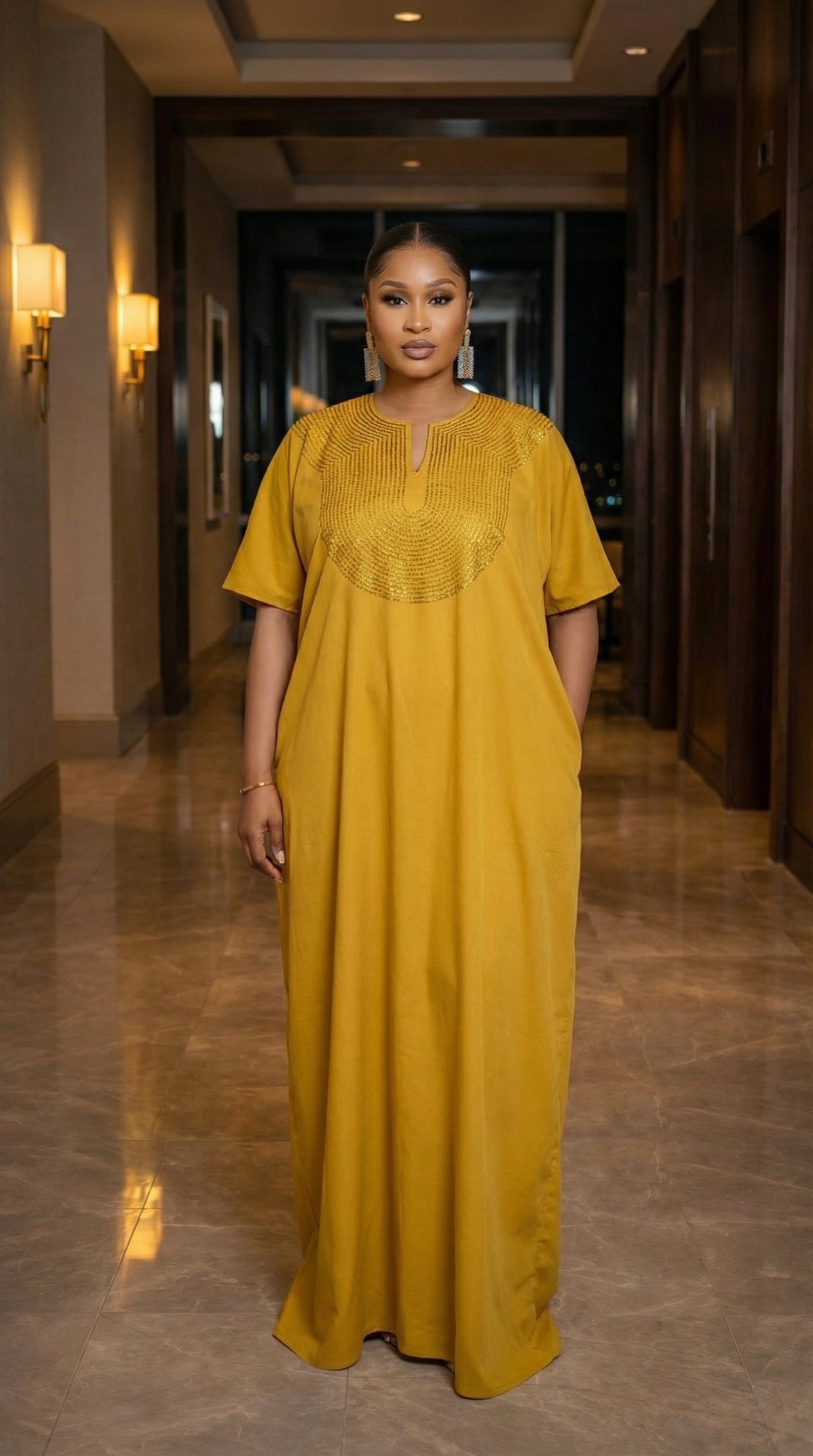 CHIC BOUBOU SPARKLY KAFTAN WITH HIDDEN SIDES POCKETS ( BESTSELLER)