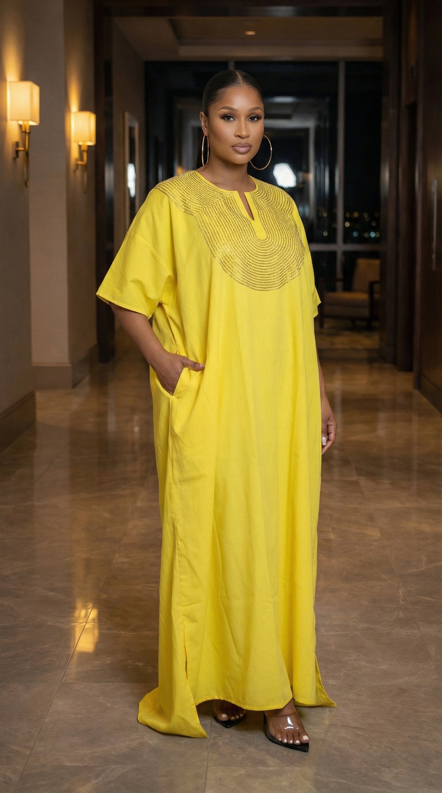 CHIC BOUBOU SPARKLY KAFTAN WITH HIDDEN SIDES POCKETS 4 ( BESTSELLER)