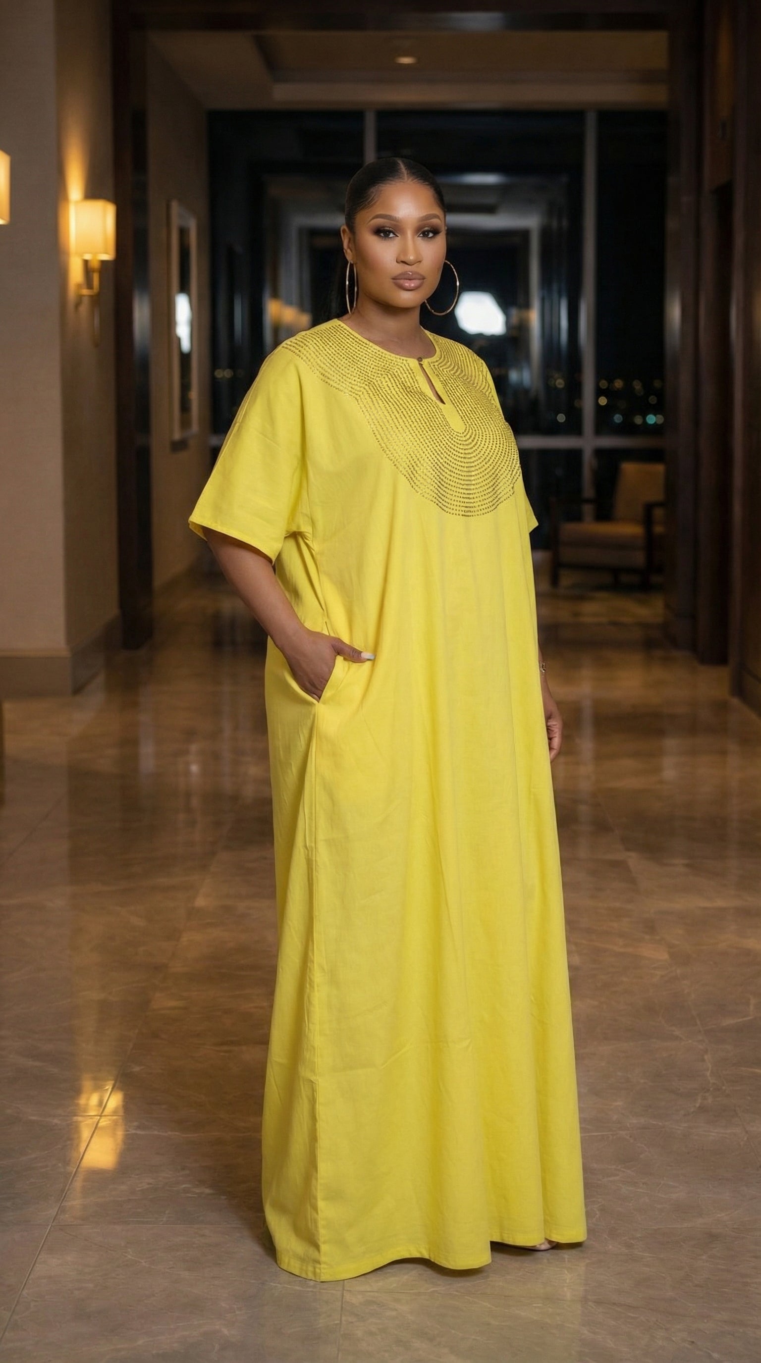 CHIC BOUBOU SPARKLY KAFTAN WITH HIDDEN SIDES POCKETS 4 ( BESTSELLER)