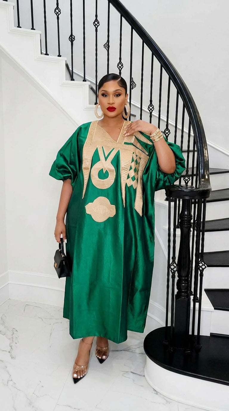 Omalicha – Rich Aunty Embroidered Bubu Agbada Kaftan