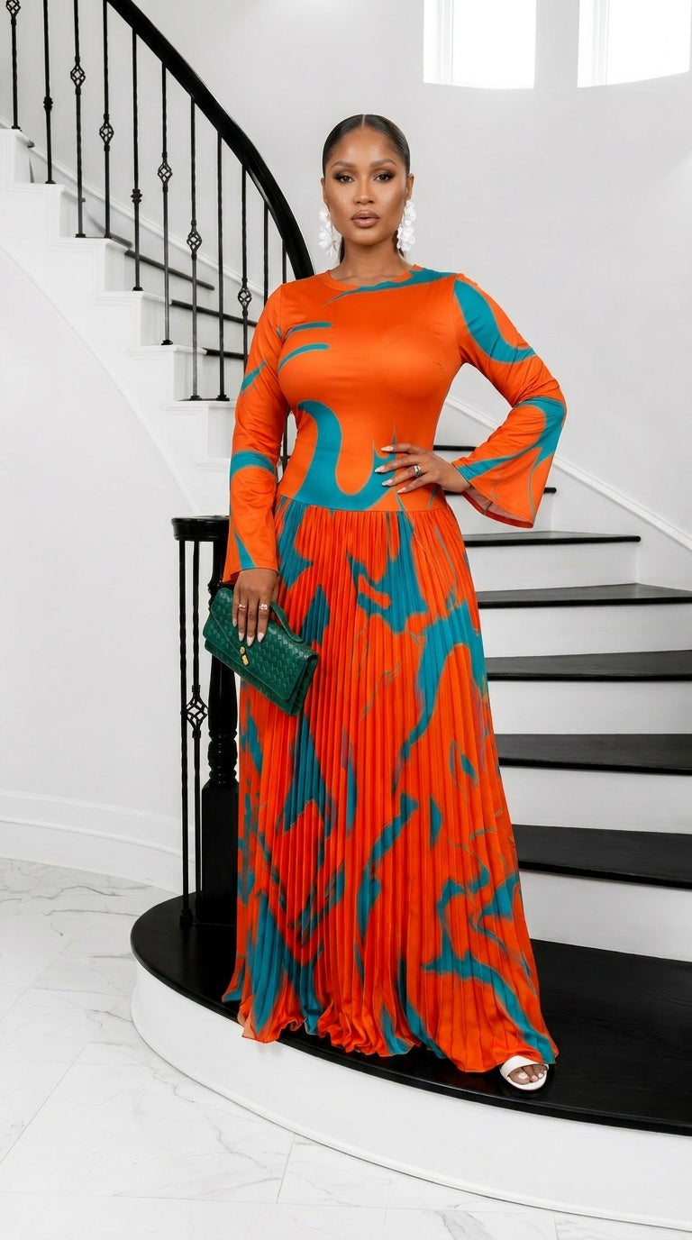 The Aura Statement Pleated Gown