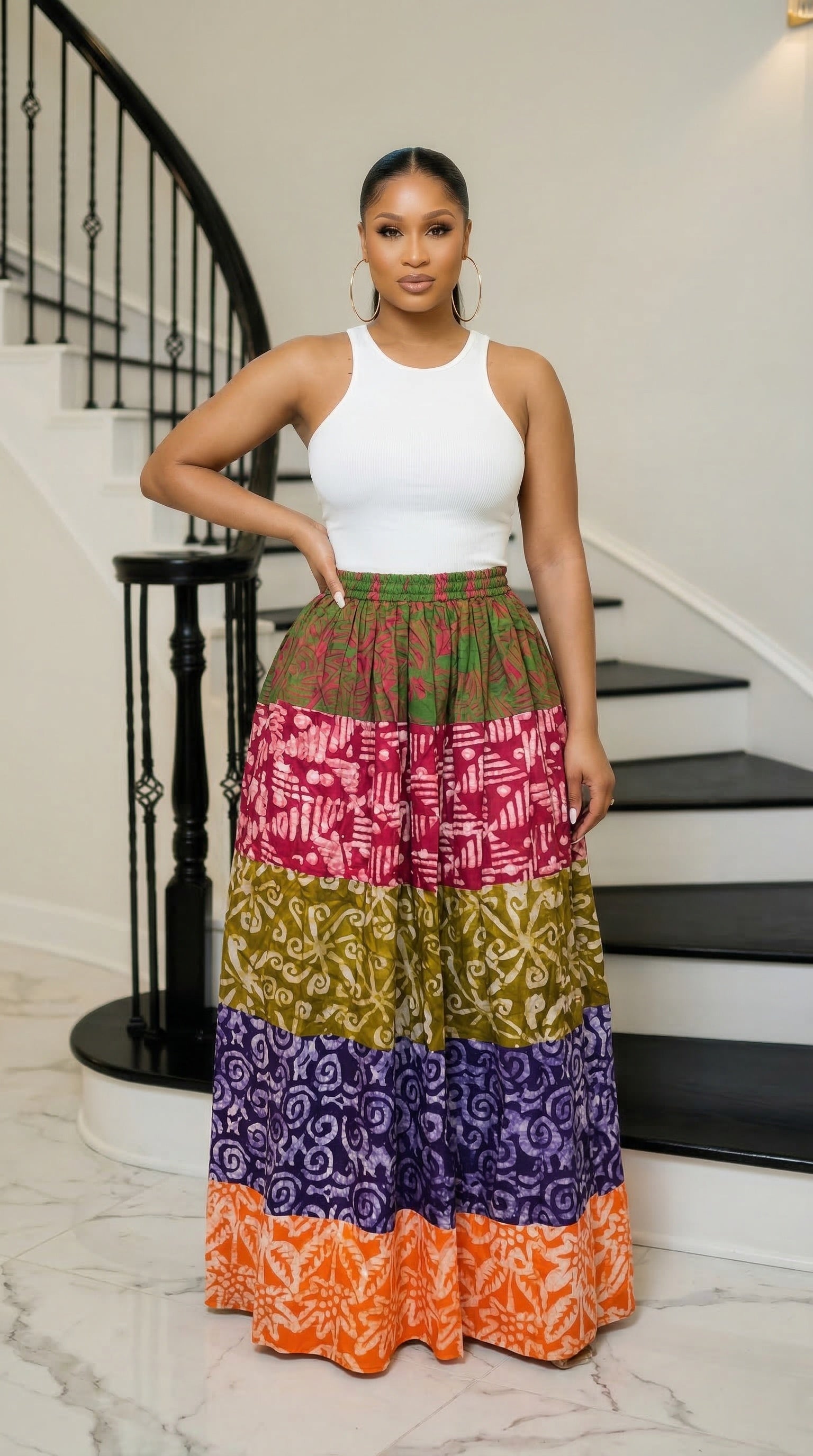 Adanna Patchwork Maxi Skirt