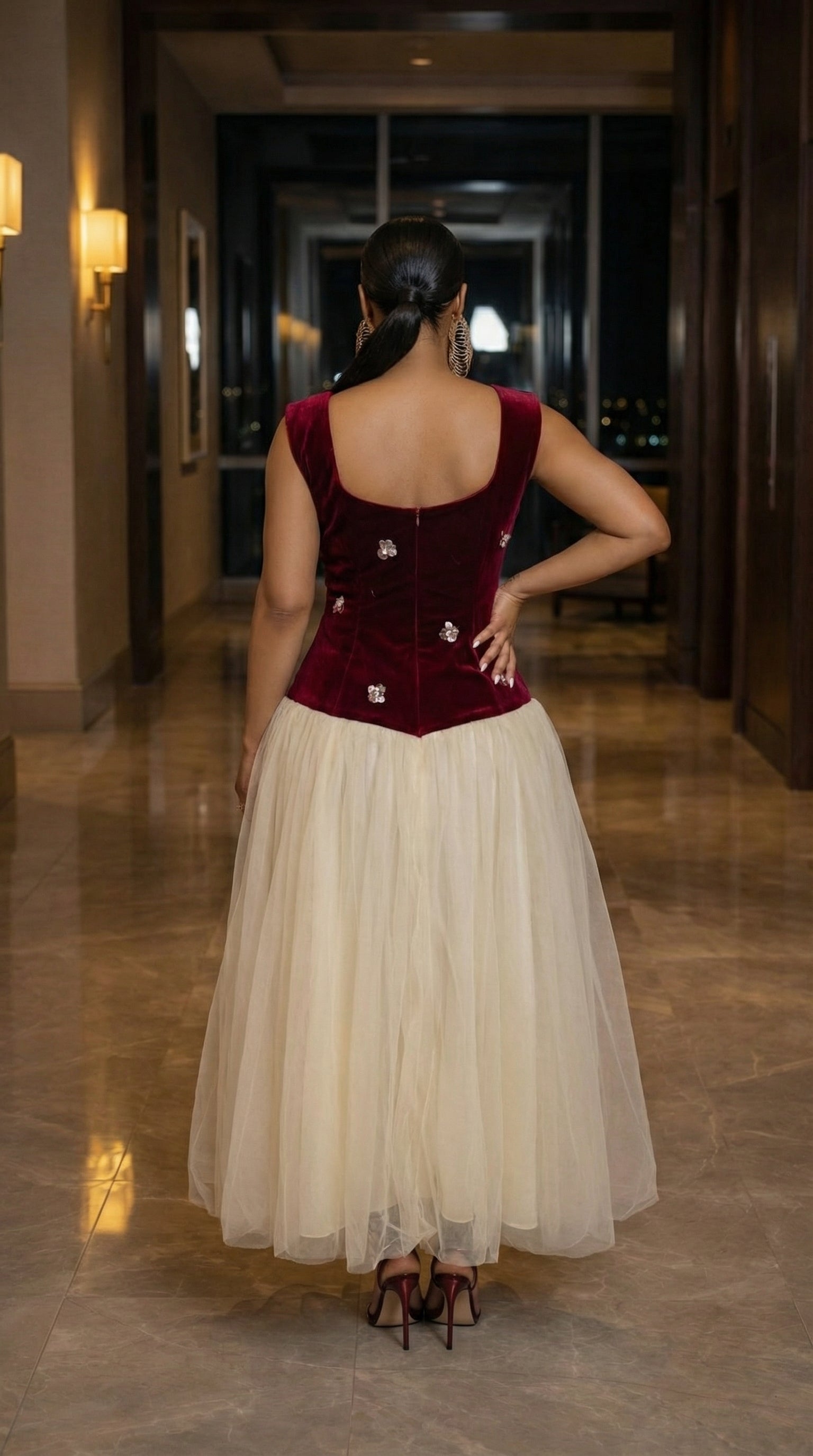 The Amara Velvet Tulle Dress