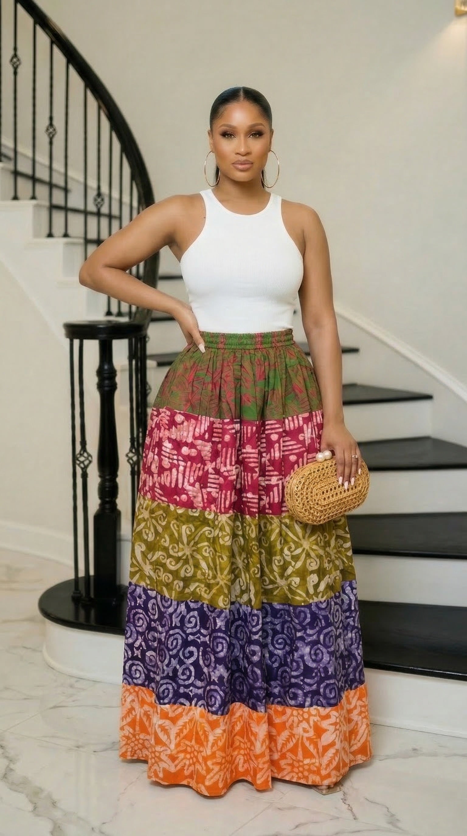 Adanna Patchwork Maxi Skirt