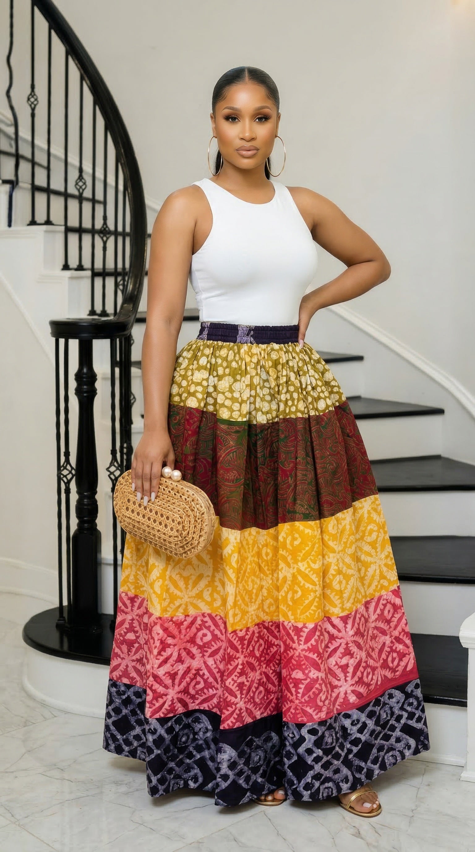 Adanna Patchwork Maxi Skirt
