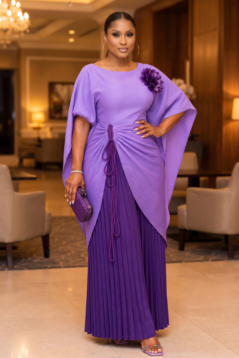 Lumi Two-Piece Tunic and Palazzo Pant Set | Purple Ombré