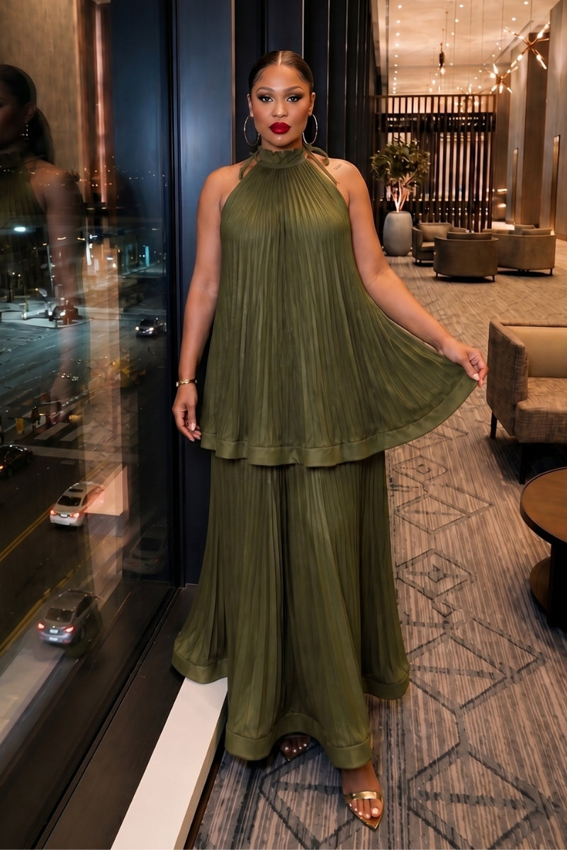 VELORA PLEATED DRESS