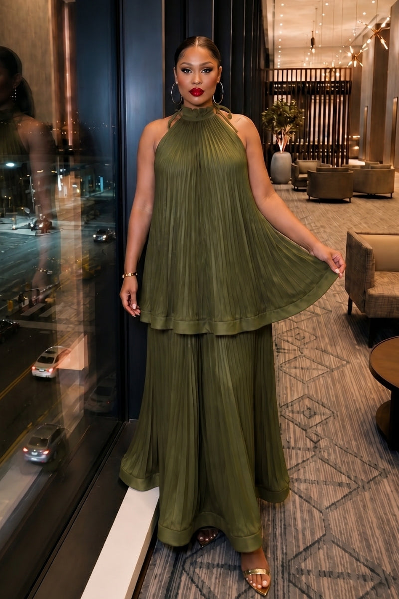 VELORA PLEATED DRESS
