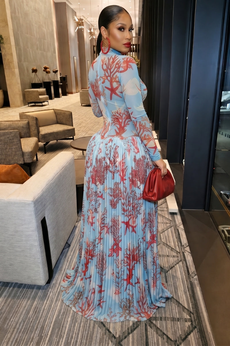 EVARA SCULPT PLEATED DRESS