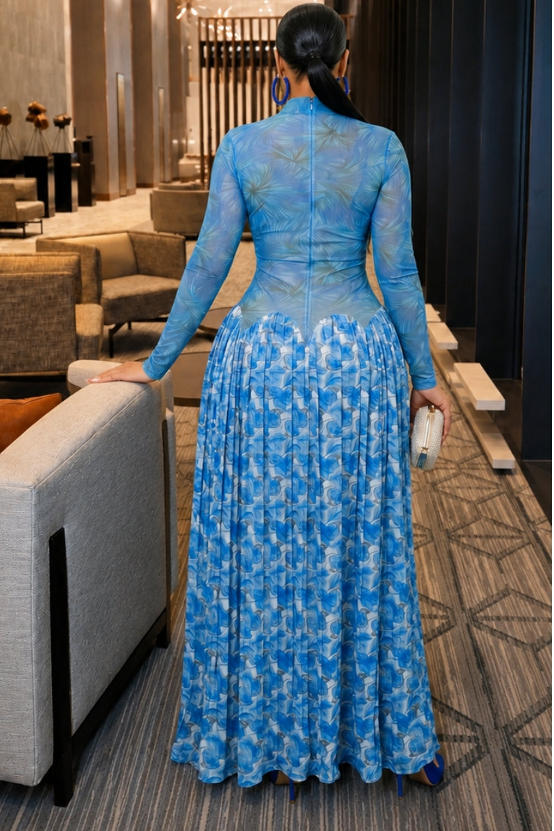 ZIVA Sheer High-Neck Dress