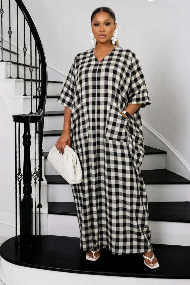 Heritage Luxe Gingham Bubu- Noir