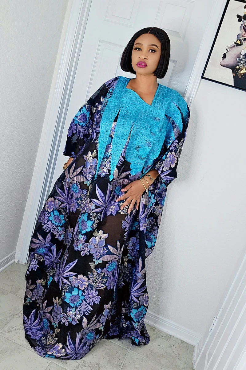 European Damask Brocade Agbada Bubu