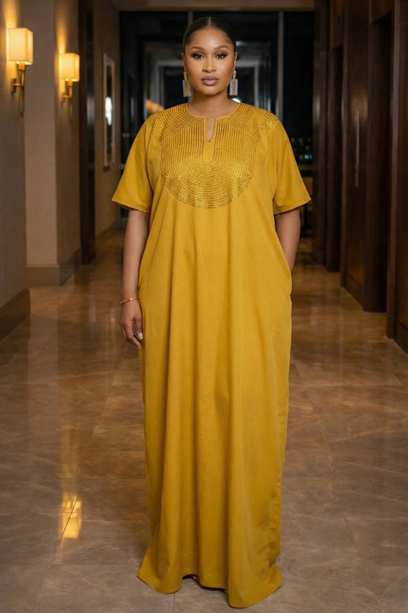 CHIC BOUBOU SPARKLY KAFTAN WITH HIDDEN SIDES POCKETS ( BESTSELLER)