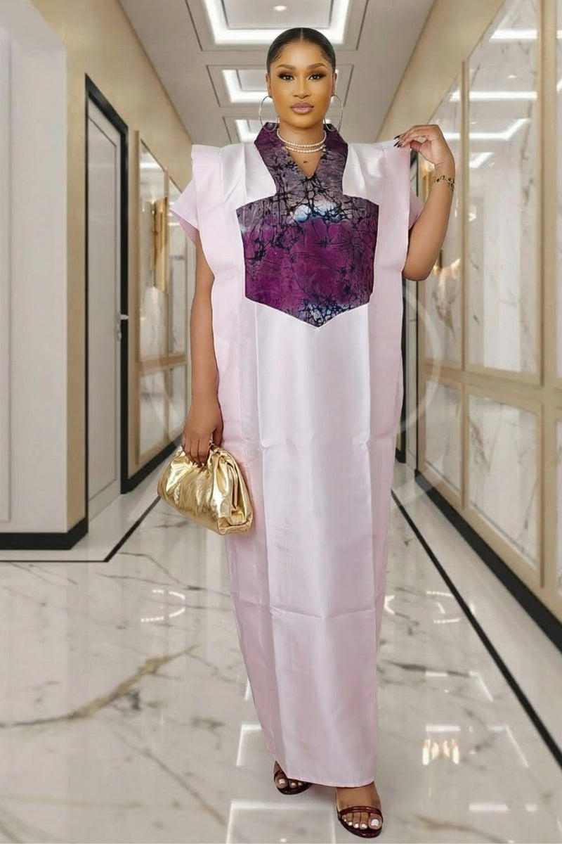 GINA Mikado Silk Rich Aunty Bubu dress with Front Patch