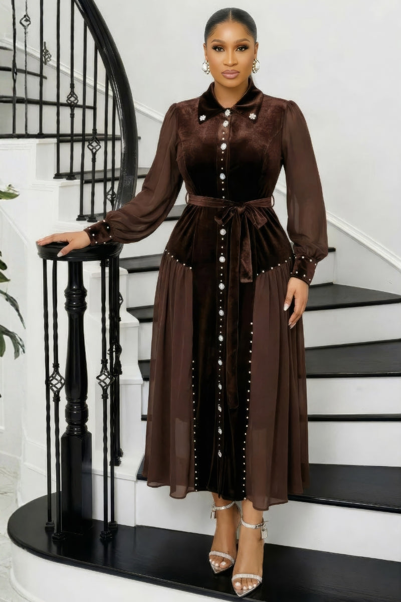 Imole Royale Dress brown