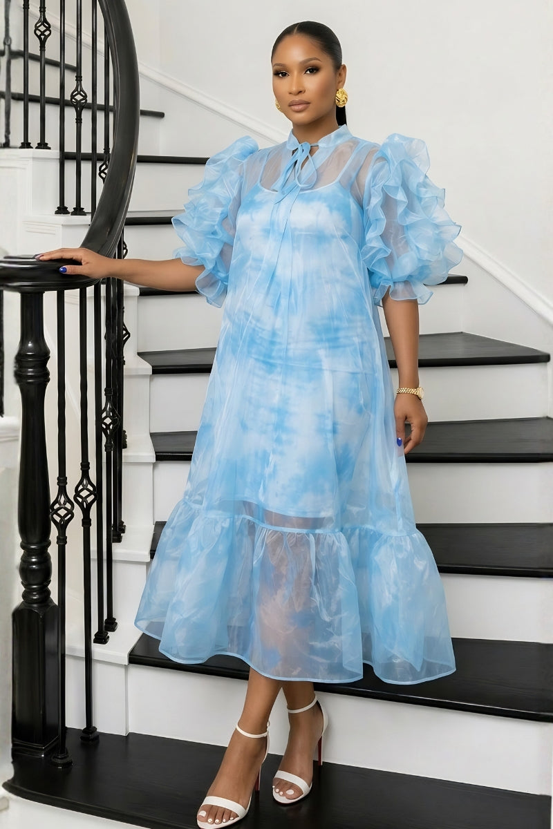 organza design dress Aura LARGE feb 24 collection Color:Black(Pre-Sale 10days) The label brings a 17 Jean-Dress Outfits to