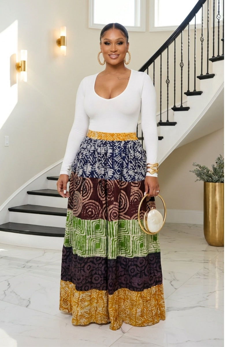 Adanna Patchwork Maxi Skirt