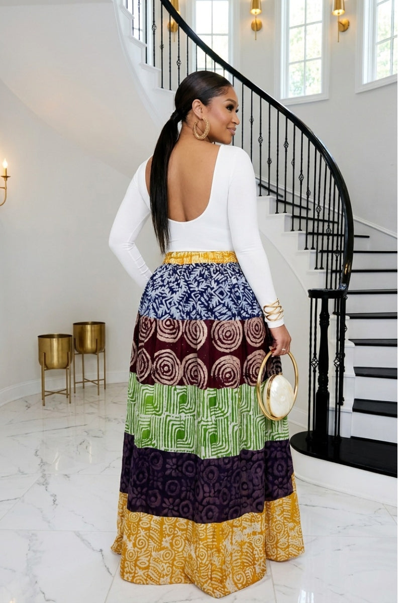 Adanna Patchwork Maxi Skirt