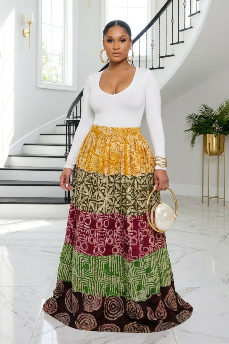 Adanna Patchwork Maxi Skirt