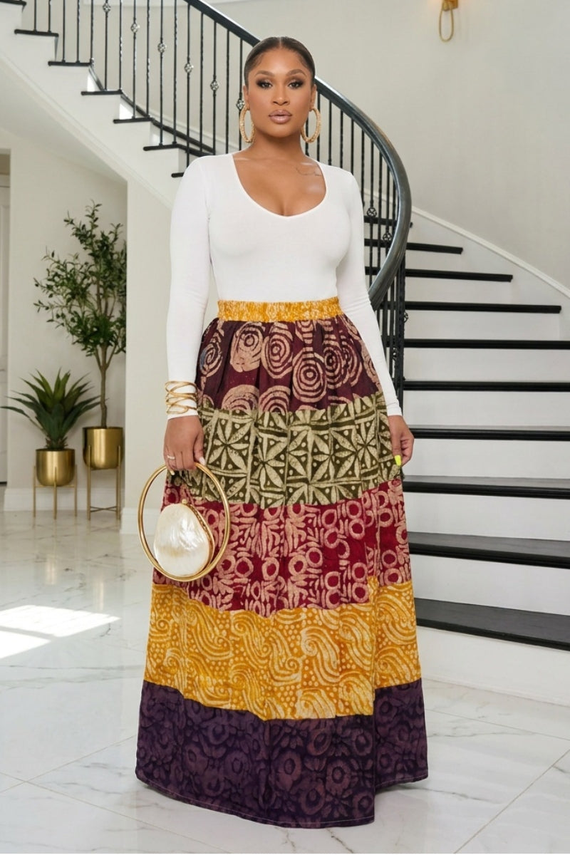 Adanna Patchwork Maxi Skirt