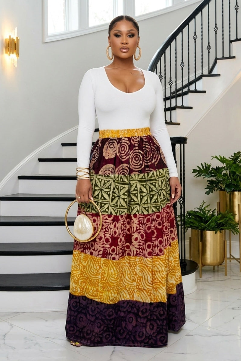 Adanna Patchwork Maxi Skirt