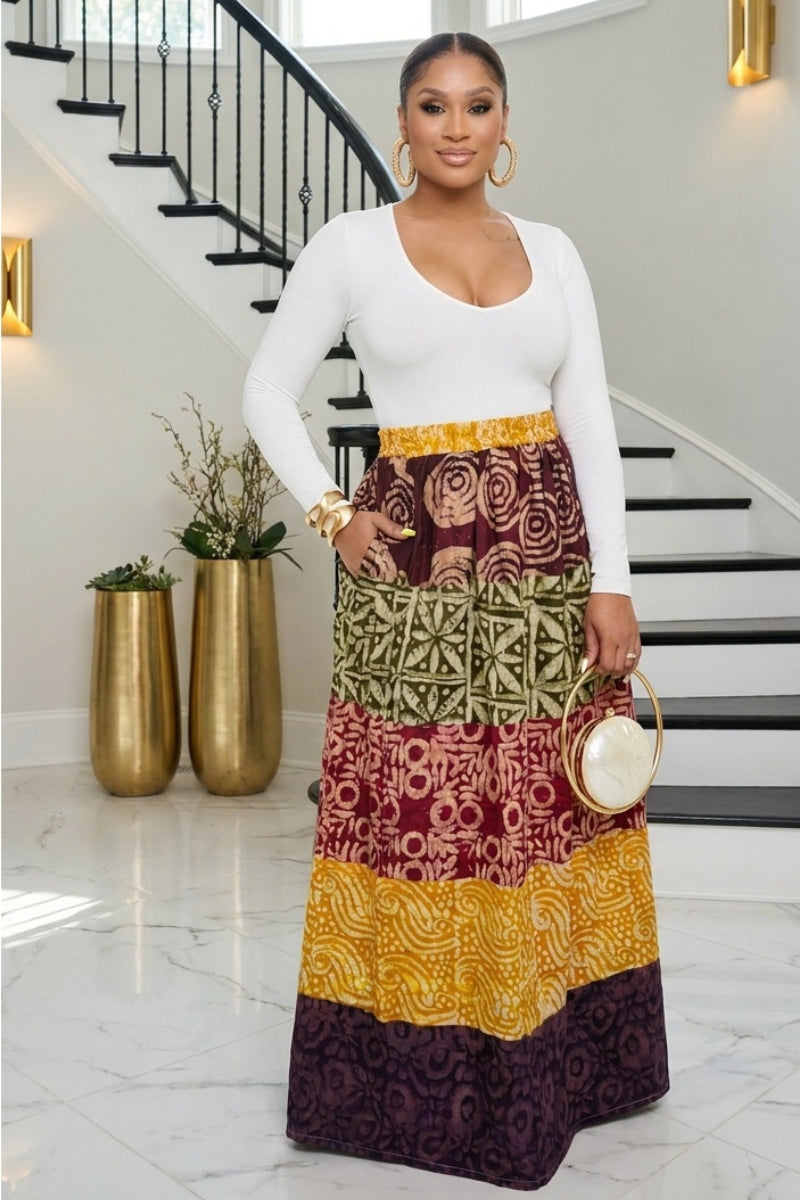 Adanna Patchwork Maxi Skirt