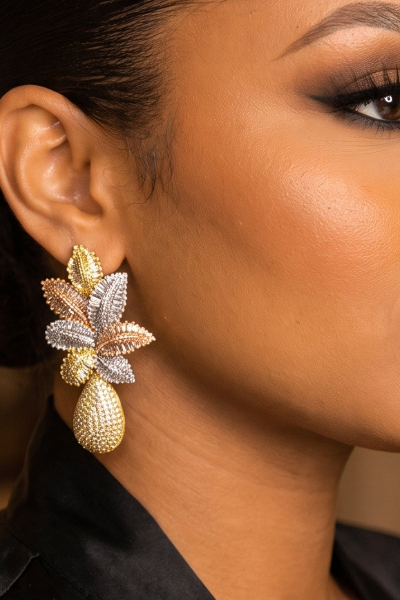 Golden Bloom Statement Earrings