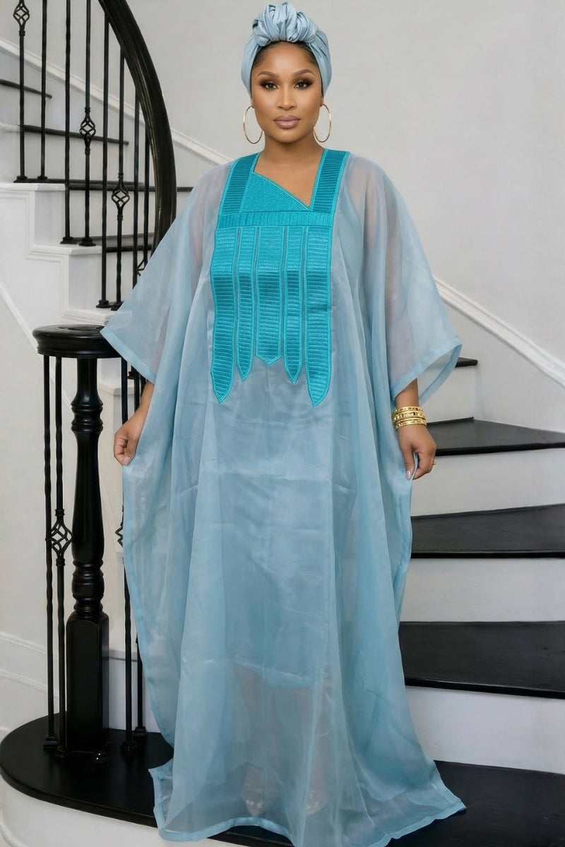 Amara Silk Chiffon Bubu Blue
