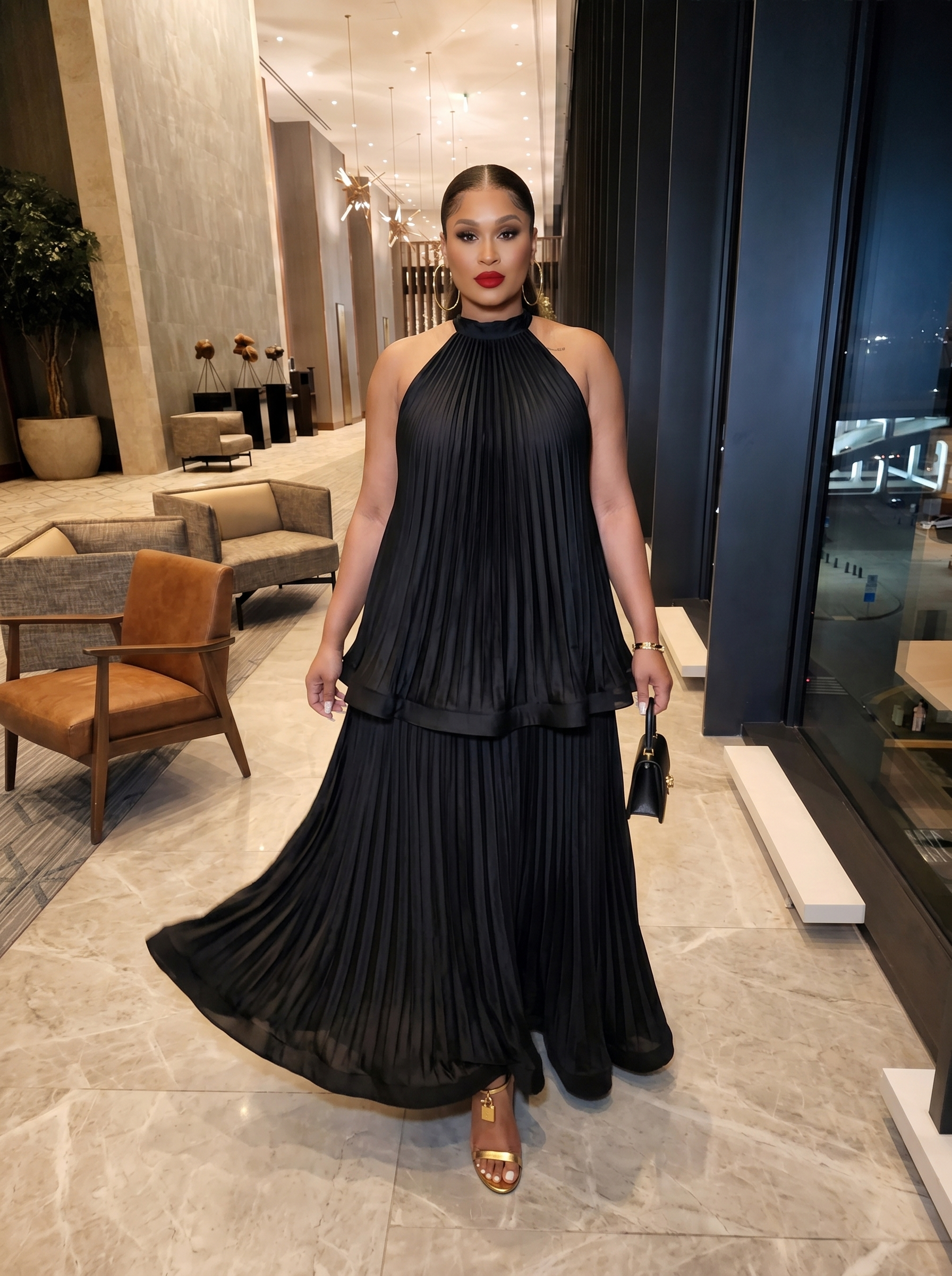 VELORA PLEATED DRESS