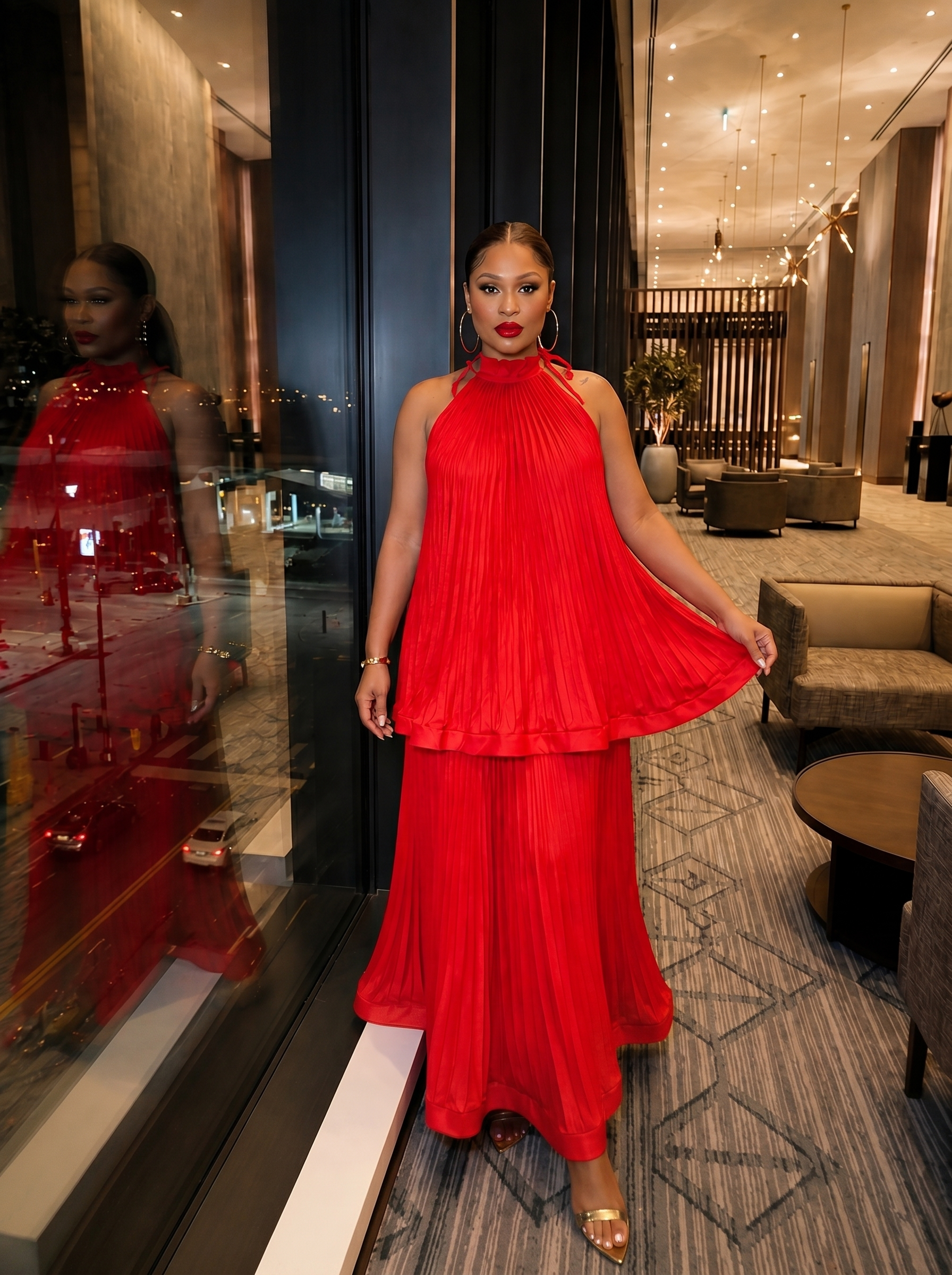 VELORA PLEATED DRESS