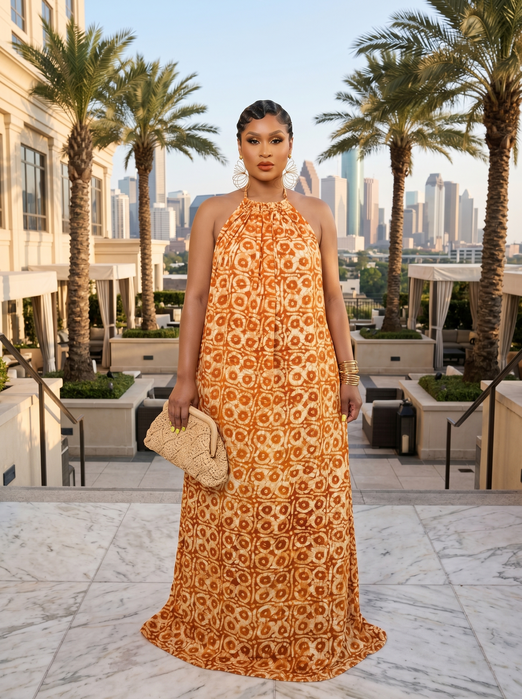 Adire Heiress Open-Back Maxi Dress