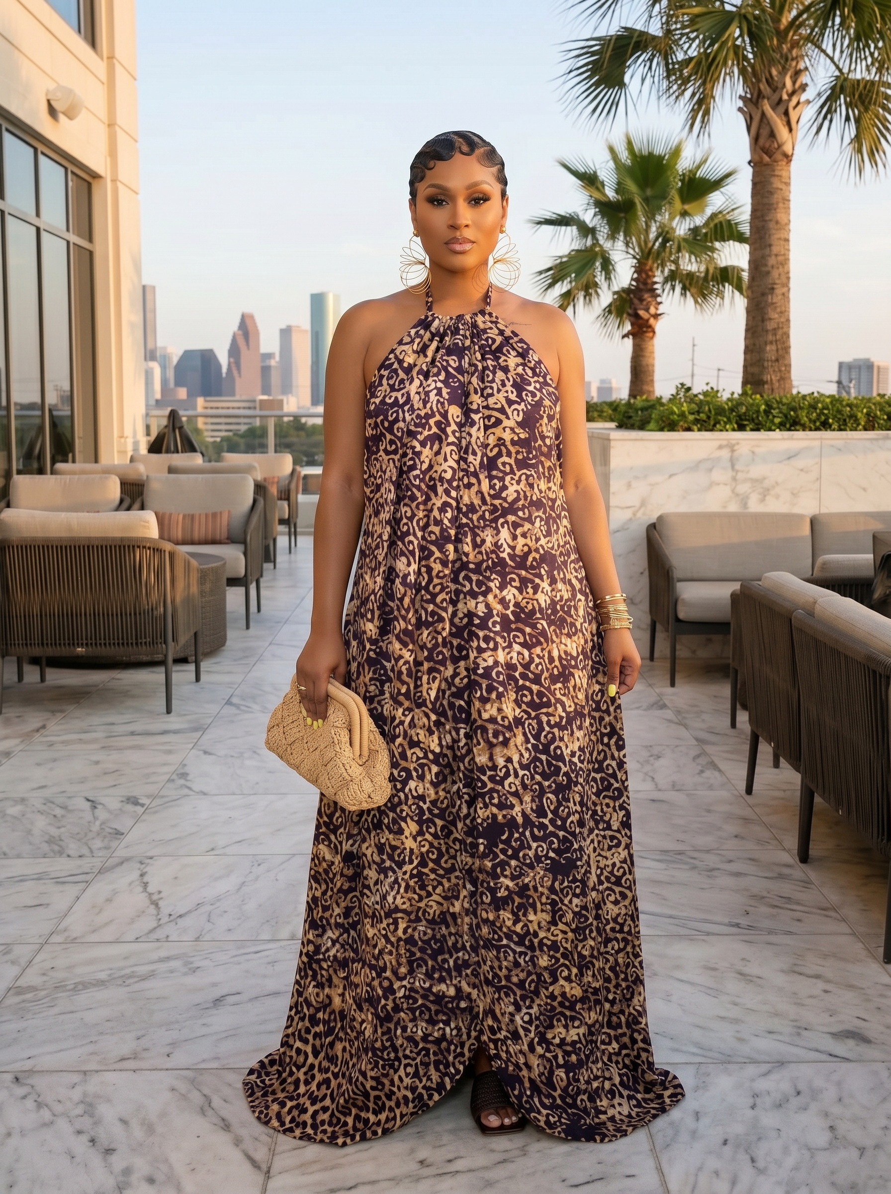 Adire Heiress Open-Back Maxi Dress (Copy)