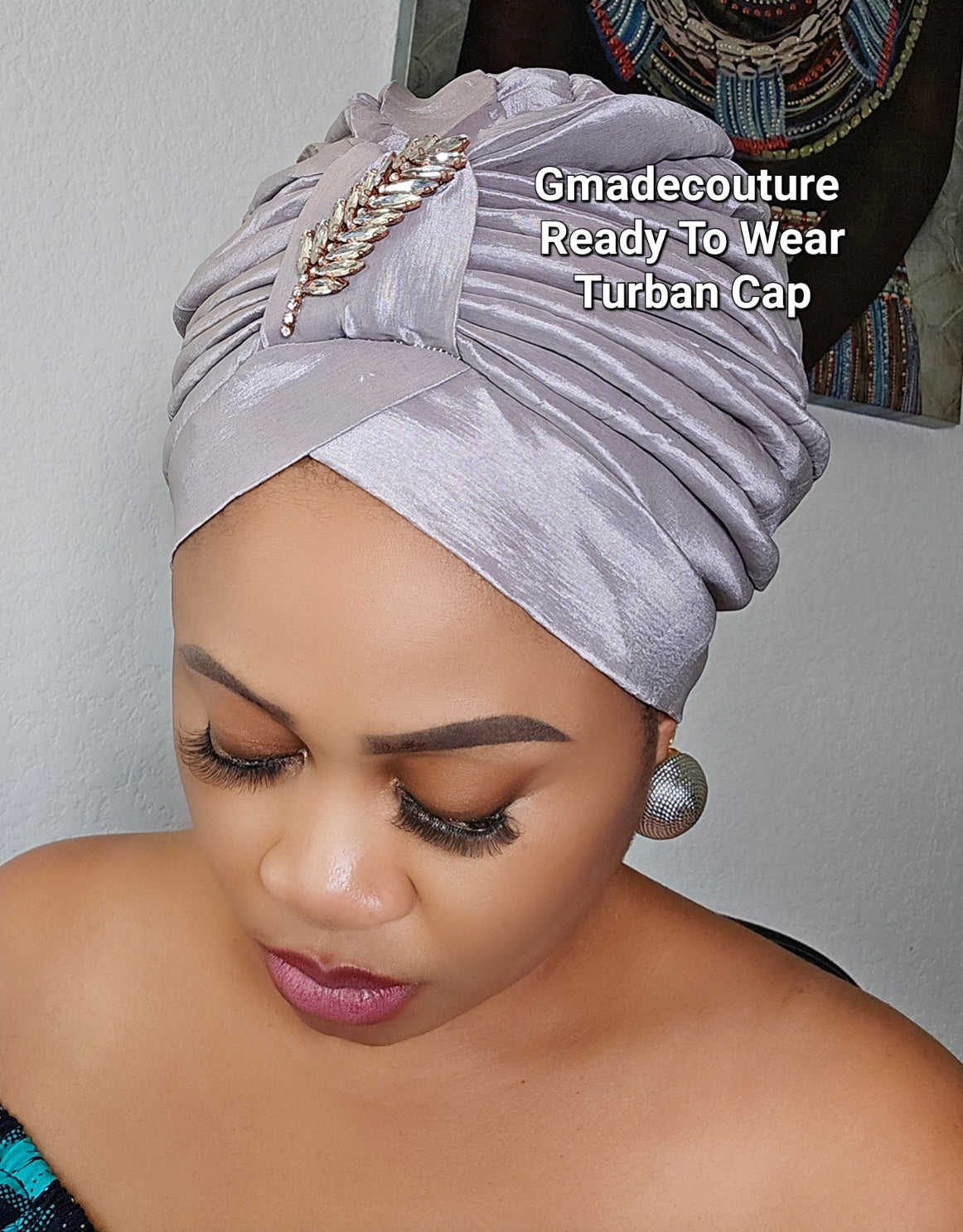 Tasha Ready to wear Turban with up-do Rhinestones 24
