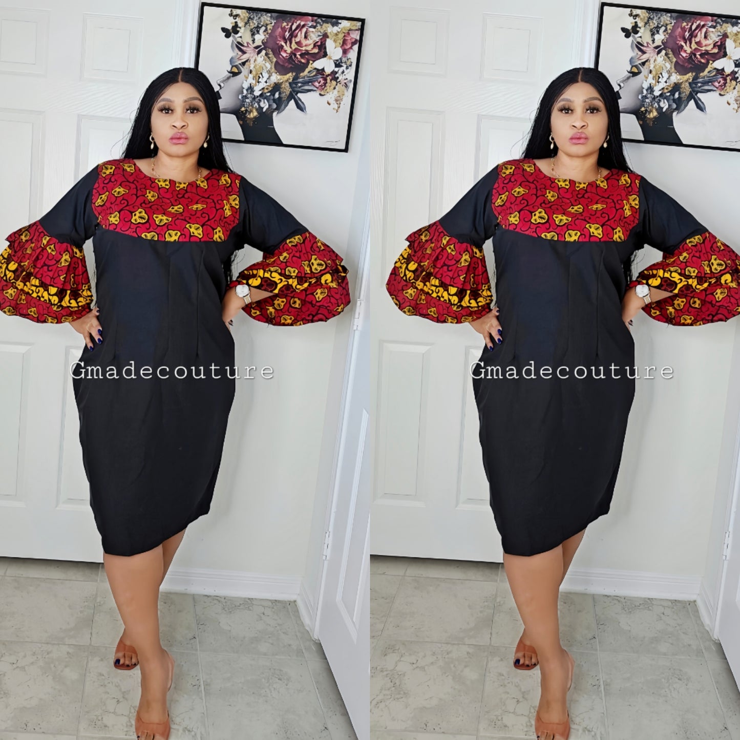 Maya Dress with Ankara butterfly